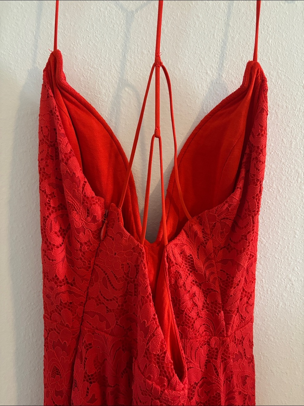 bebe Orange Lace Mini Dress - Picture 4 of 5